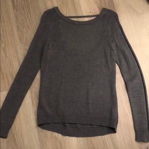 Grey sweater with low back